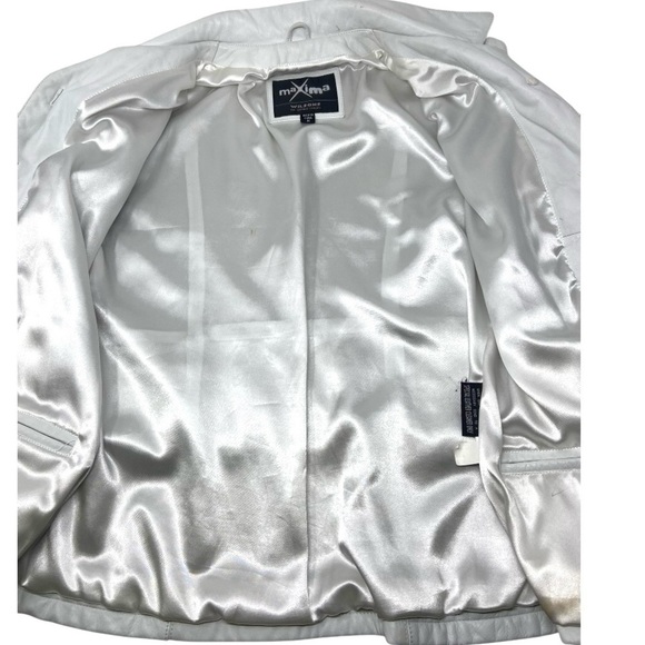 Wilsons Maxima White Leather Jacket Western Country Festive Button Blazer - Picture 4 of 15